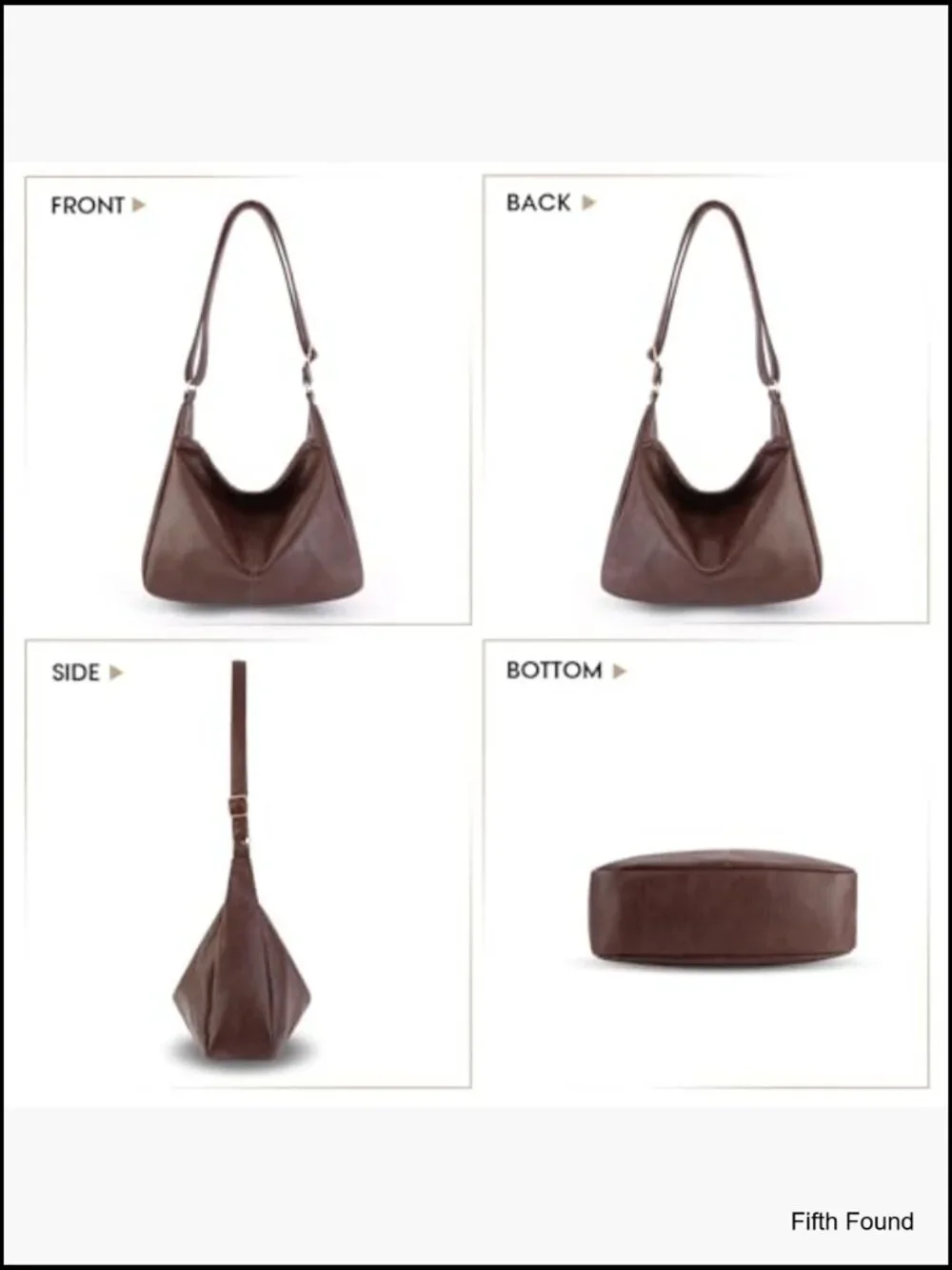 Slouchy Hobo Shoulder Crossbody Bag Soft Vegan Leather Women Purse